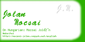 jolan mocsai business card